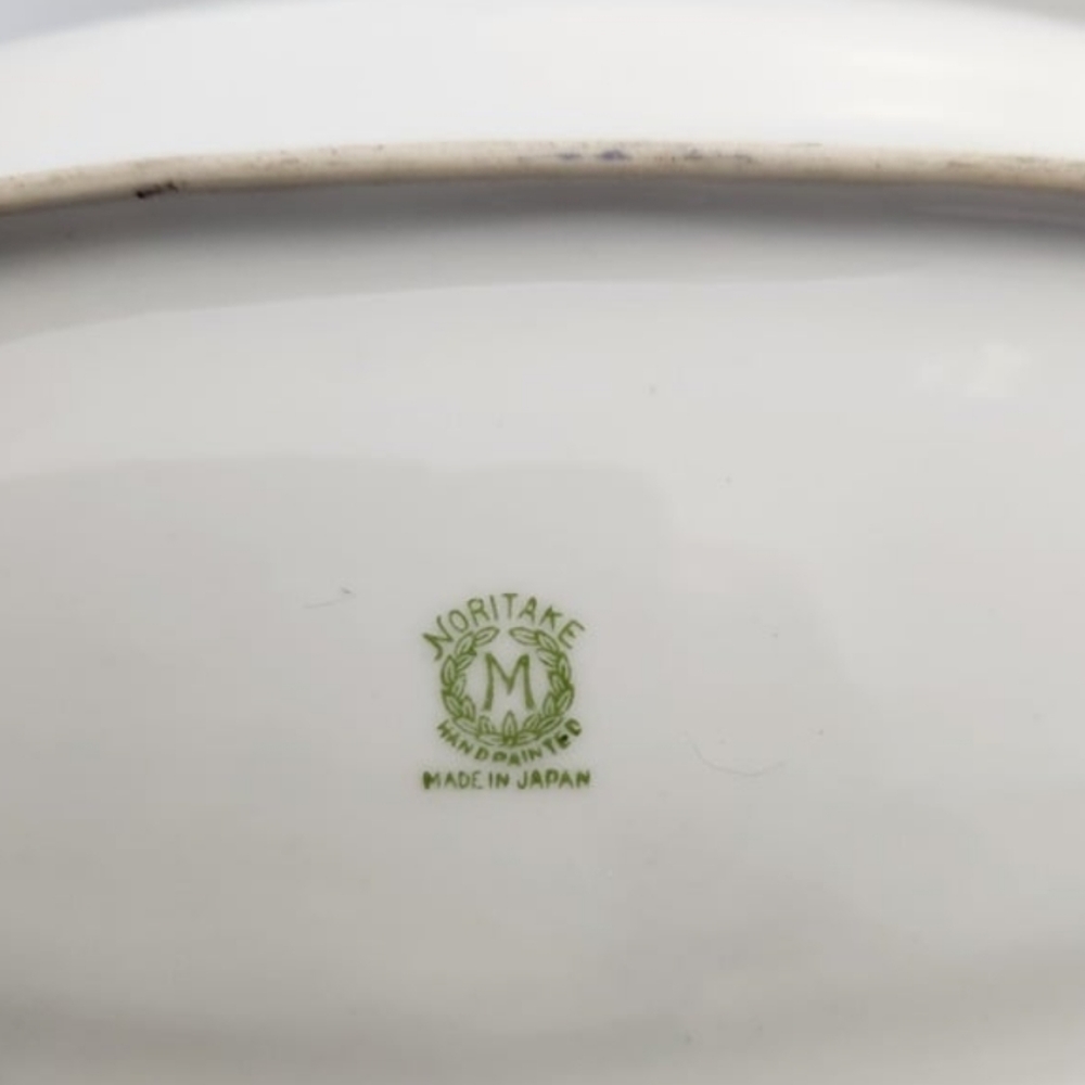 Hand Painted Noritake Oval Bowl, 2 Handles, Windmill - Picture 10 of 11